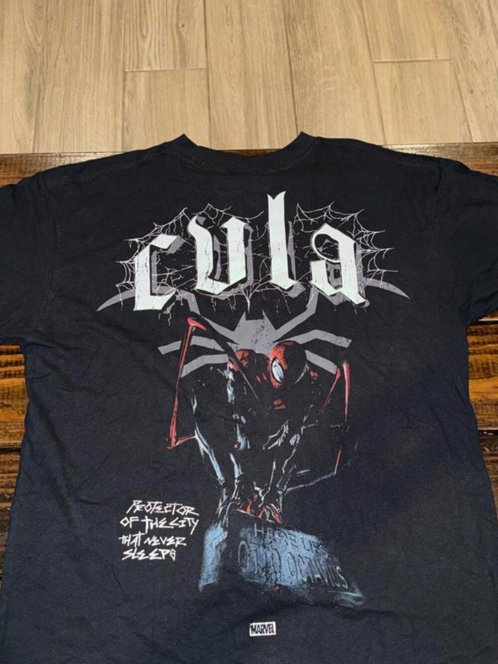 CVLA x Marvel Spider-Man with Embroidered Spiderman symbol, Cotton T-Shirt. Bran